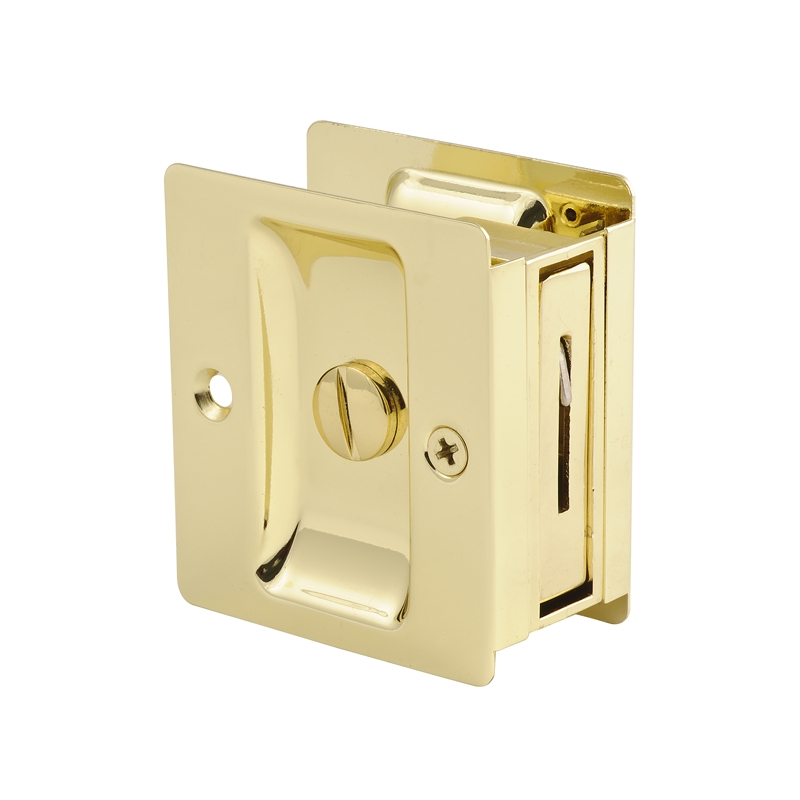 Lane Square Polished Brass Privacy Cavity Door Lock I/N 4132455
